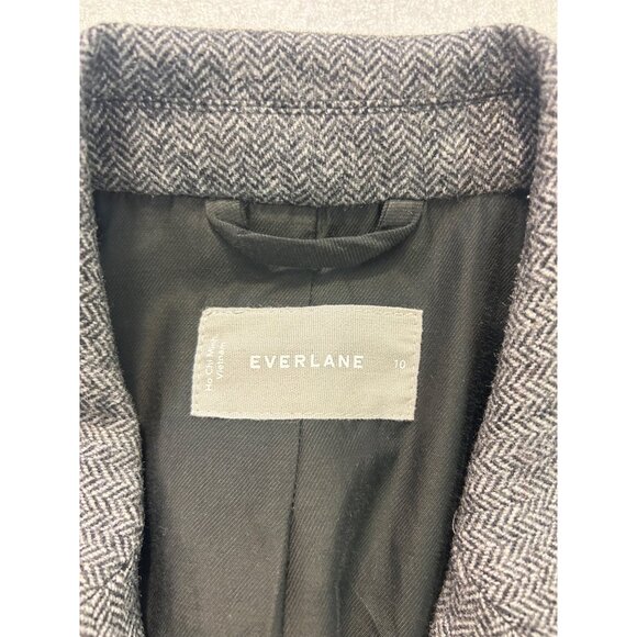 Everlane The Oversized Blazer in Wool Gray Herringbone size 10 - Picture 9 of 9